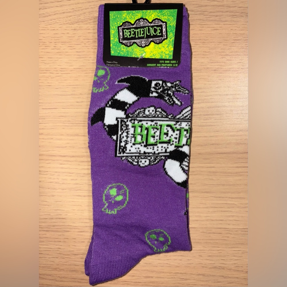 Beetlejuice Halloween Socks NWT
